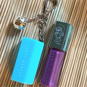 Fenty Beauty Lip Gloss Bomb SMURFETTE & Disco Keychain Bag Charm